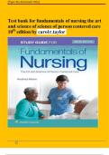 TEST BANK FOR FUNDAMENTALS OF NURSING THE ART AND SCIENCE OF SCIENCE OF PERSON CENTERED CARE 10TH EDITION BY CAROL R&period;TAYLOR