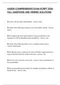 AASDN COMPREHENSIVE EXAM SCRIPT 2026 FULL QUESTIONS AND VERIFIED SOLUTIONS