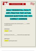 ADULT RESIDENTIAL FACILITY &lpar;ARF&rpar; PRACTICE TEST ACTUAL 2025&sol;2026 QUESTIONS AND 100&percnt; CORRECT ANSWERS