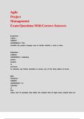 Agile Project Management Exam Questions With Correct Answers