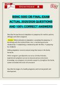 BSNC 5000 OB FINAL EXAM ACTUAL 2025&sol;2026 QUESTIONS AND 100&percnt; CORRECT ANSWERS