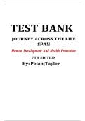 Test Bank for Journey Across the Life Span&colon; Human Development and Health Promotion&comma; Latest Edition by Elaine U&period; Polan and Daphne R&period; Taylor &vert; Complete 2025&ndash;2026 Nursing Test Bank with Verified NCLEX-Style Questions and Answers