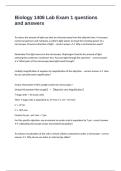 Biology 1406 Lab Exam 1 questions and answers