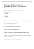 Biology 1406 Exam 1 Review &lpar;updated&rpar; questions and answers