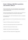 Exam 1 Biology 1406 Blinn questions and answers rated A&plus;