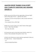 AMAZON DRIVER TRAINING EXAM SCRIPT 2026 COMPLETE QUESTIONS AND ANSWERS GRADED A&plus;