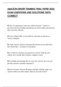 AMAZON DRIVER TRAINING FINAL PAPER 2026 EXAM QUESTIONS AND SOLUTIONS 100% CORRECT