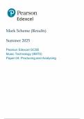 PEARSON EDEXCEL A LEVEL MUSIC TECHNOLOGY PAPER 4 MARK SCHEME 2025 &lpar;9MT0&sol;04&colon; COMPONENT 4&colon; Producing and Analysing&rpar;