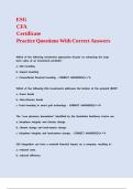 ESG CFA Certificate Practice Questions With Correct Answers&period;