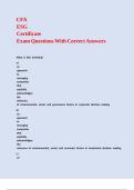 CFA ESG Certificate Exam Questions With Correct Answers