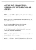 AMPP CIP LEVEL 1 FINAL PAPER 2026 QUESTIONS WITH VERIFIED SOLUTIONS AND ANSWERS