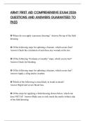 ARMY FIRST AID COMPREHENSIVE EXAM 2026 QUESTIONS AND ANSWERS GUARANTEED TO PASS