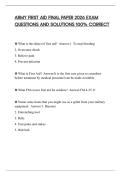 ARMY FIRST AID FINAL PAPER 2026 EXAM QUESTIONS AND SOLUTIONS 100&percnt; CORREC