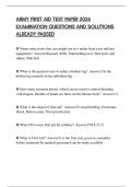 ARMY FIRST AID TEST PAPER 2026 EXAMINATION QUESTIONS AND SOLUTIONS ALREADY PASSED