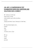 ASL UNIT 4 COMPREHENSION TEST EXAMINATION PAPER 2026 QUESTIONS AND SOLUTIONS 100&percnt; CORRECT