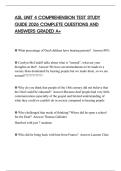 ASL UNIT 4 COMPREHENSION TEST STUDY GUIDE 2026 COMPLETE QUESTIONS AND ANSWERS GRADED A&plus;