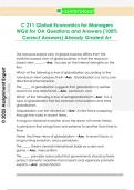 C 211 Global Economics for Managers  WGU for OA Questions and Answers &lpar;100&percnt;  Correct Answers&rpar; Already Graded A&plus;