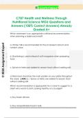 C787 Health and Wellness Through  Nutritional Science WGU Questions and  Answers &lpar;100&percnt; Correct Answers&rpar; Already  Graded A&plus; 