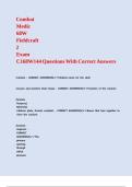 Combat Medic 68W Fieldcraft 2 Exam C168W144 Questions With Correct Answers 