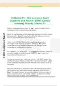 California PSI - Life Insurance Exam  Questions and Answers &lpar;100&percnt; Correct  Answers&rpar; Already Graded A&plus; 