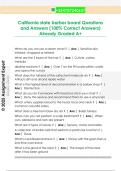 California state barber board Questions  and Answers &lpar;100&percnt; Correct Answers&rpar;  Already Graded A&plus; 