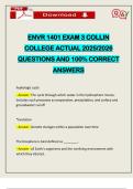 ENVR 1401 EXAM 3 COLLIN COLLEGE ACTUAL 2025&sol;2026 QUESTIONS AND 100&percnt; CORRECT ANSWERS