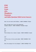 PNM Final Exam &lpar;III&rpar; Phosphorus&comma; Potassium and Sulfur Questions With Correct Answers&period;
