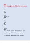 Final PNM Exam Questions With Correct Answers