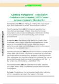 Certified Professional - Food Safety  Questions and Answers &lpar;100&percnt; Correct  Answers&rpar; Already Graded A&plus; 