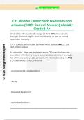 CFT Monitor Certification Questions and  Answers &lpar;100&percnt; Correct Answers&rpar; Already  Graded A&plus; 