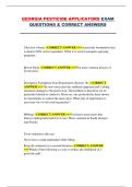Georgia Pesticide Applicators Exam Questions & Correct Answers &ndash; Complete Practice Material for State Certification