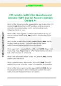CFT monitor certification Questions and  Answers &lpar;100&percnt; Correct Answers&rpar; Already  Graded A&plus; 