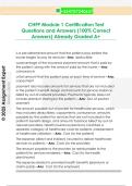 CHFP Module 1 Certification Test  Questions and Answers &lpar;100&percnt; Correct  Answers&rpar; Already Graded A&plus; 