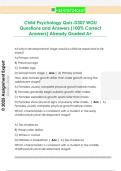 Child Psychology Quiz-D307 WGU  Questions and Answers &lpar;100&percnt; Correct  Answers&rpar; Already Graded A&plus; 