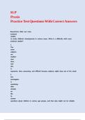 SLP Praxis Practice Test Questions With Correct Answers