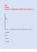 SLP Praxis Practice Test Questions With Correct Answers &comma;