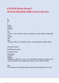 ETS SLP Praxis &lpar;Form 1-3&rpar; Exam Questions With Correct Answers 