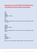 Ultimate Praxis 5331 SPEECH PATHOLOGY EXAM QUESTIONS WITH ANSWERS