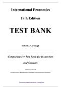 Test Bank &mdash; International Economics 19th Edition &mdash; Robert J&period; Carbaugh