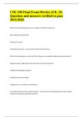 CSE 230 Final Exam Review &lpar;Ch&period; 11&rpar; Question and answers verified to pass 2025&sol;2026