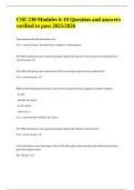 CSE 230 Modules 6-10 Question and answers verified to pass 2025&sol;2026