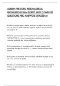 AUBURN PRE-SOLO AERONAUTICAL KNOWLEDGE EXAM SCRIPT 2026 COMPLETE QUESTIONS AND ANSWERS GRADED A&plus;