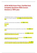 ACSA NCSO Exam Prep &vert; Verified And Complete Questions With Correct Answers &vert;&vert; 100&percnt; pass