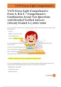 VATI Green Light Comprehensive Form A&comma; B & C Test Questions with Verified Answers