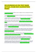 NCLEX&sol;RN&sol;NCLEX RN TEST BANK ACTUAL EXAM 2025 GUARANTEED PASS&excl;&excl;