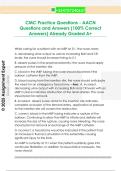 CMC Practice Questions - AACN  Questions and Answers &lpar;100&percnt; Correct  Answers&rpar; Already Graded A&plus; 