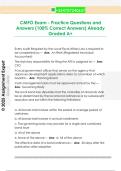 CMFO Exam - Practice Questions and  Answers &lpar;100&percnt; Correct Answers&rpar; Already  Graded A&plus; 