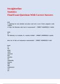 Straighterline Statistics Final Exam Questions With Correct Answers