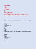 Statistics 101 Chapter 2 Straighterline Exam Questions With Correct Answers&period;