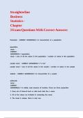 Straighterline Business Statistics - Chapter 3 Exam Questions With Correct Answers